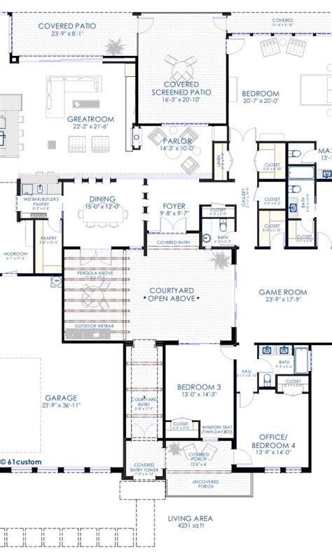 The Floor Plan For A House With Three Bedroom And An Attached Living