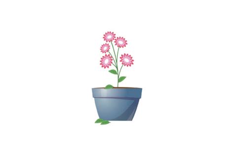 Spring Pink Flower Pot Vector Icon Graphic By Raysaozora · Creative Fabrica