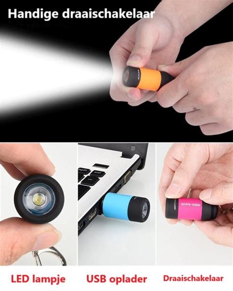 Mini USB LED Zaklamp Oplaadbaar Via USB Mini Flashlight