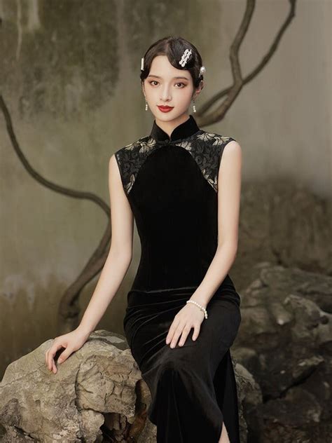 Modern Cheongsam Dress chinese Black Dress hollowed Out - Etsy