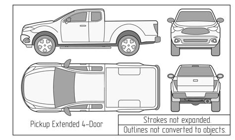 Car Truck Suv 4x4 Line Draw Rent Damage Royalty Free Vector