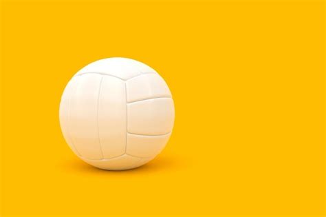 Una Pelota De Voleibol Blanca Aislada Sobre Un Fondo Amarillo