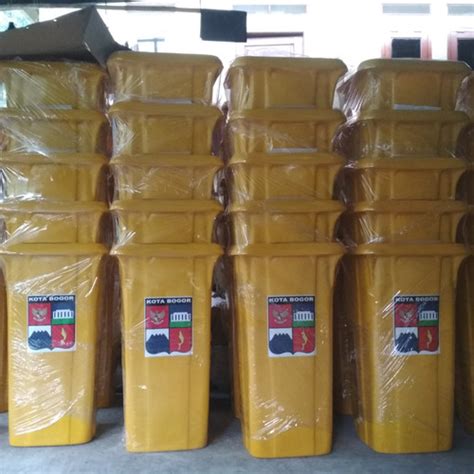 Jual Tong Sampah Bahan Fiberglass Roda Sulo Vol L Kuning Kota