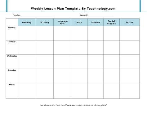 Printable Lesson Plan Templates Printable Lesson Plans