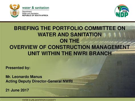 Briefing The Portfolio Committee On Water And Sanitation On The Ppt Download