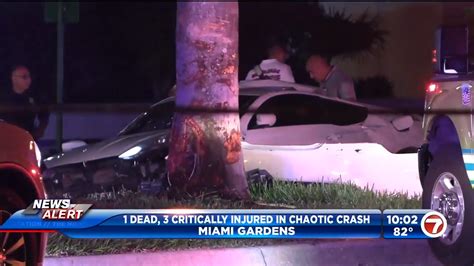 1 Dead 3 Injured After Car Slams Into Tree In Miami Gardens Wsvn 7news Miami News Weather