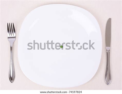 small portion food  big plate stock photo edit