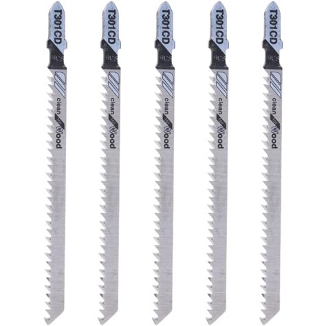 5 Pcs T301cd Hcs 116mm T Shank Jig Saw Blades Clean For Wood Fast