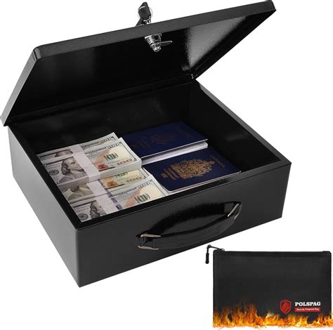 Fireproof Document Box With Key Lock Fireproof Money Bag Safe Storage