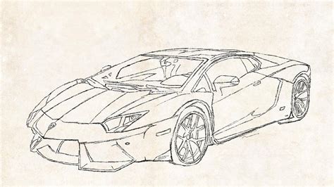 Pencil Lamborghini Aventador Drawing