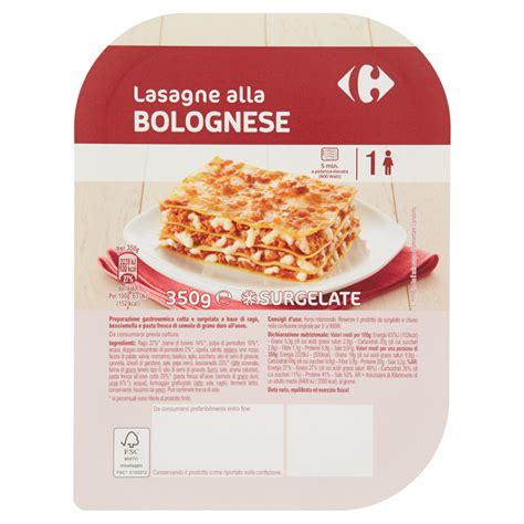 Carrefour Lasagne Alla Bolognese Surgelate 350 G Carrefour