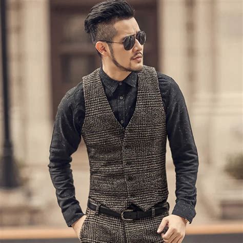 New Arrival Winter Men S Slim Woolen Casual Plaid European Style