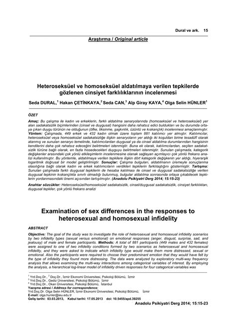 PDF Examination Of Sex Differences In The Responses To Heterosexual