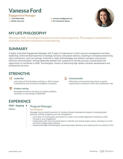 Engagement Manager Resume Examples How To Guide For