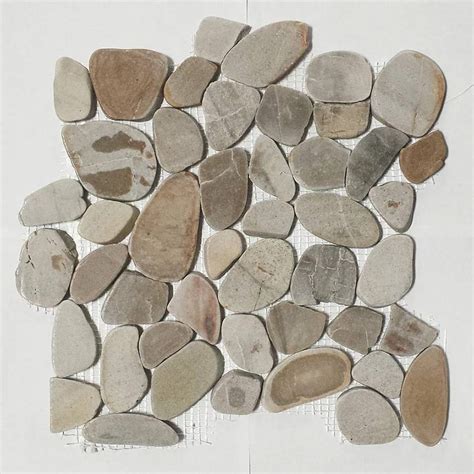 Get White Sandy Beach Natural 12x12 Pebble Mosaic