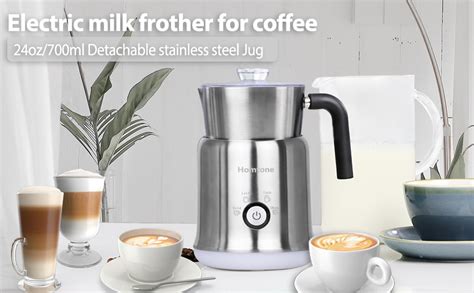 Homtone Milk Frother Electric Stainless Steel Ml In Detachable