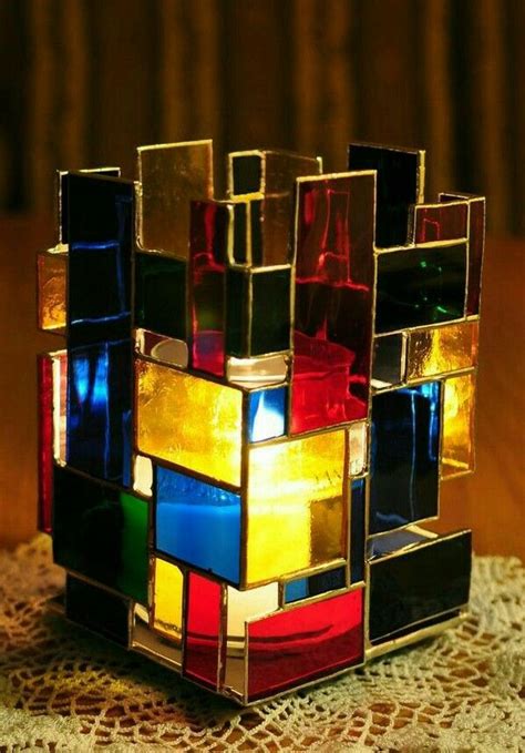 Pin By Martha L Pez On L Mparas Stained Glass Candles Stained