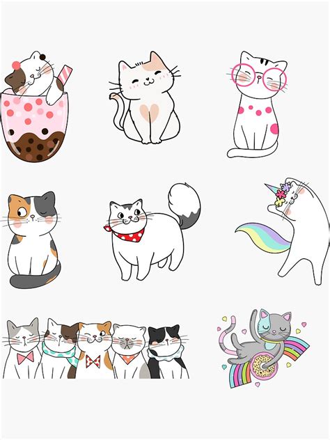 cat stickers kitty stickers cute cat stickers sticker  sale