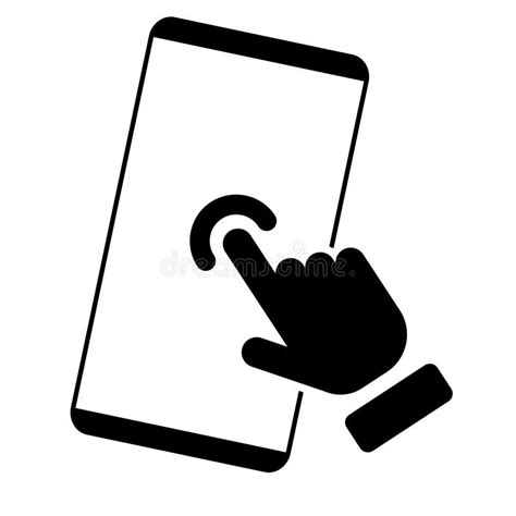 Hand Touch Smartphone Icon Vector Phone Finger Illustration Symbol On