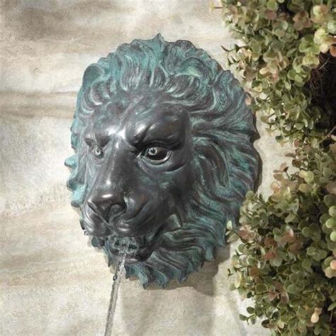 Cast Bronze Lion Face Head Water Fountain Solid Metal Garden Etsy