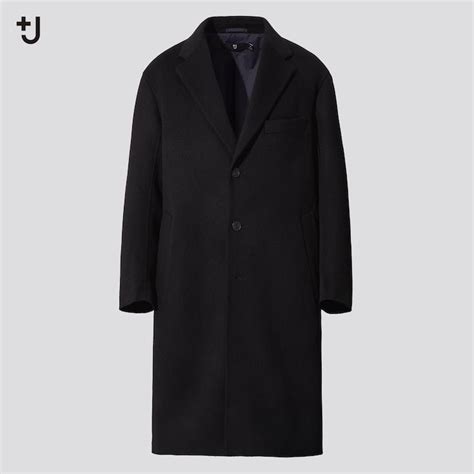 Men J Cashmere Blend Oversized Fit Chesterfield Coat Uniqlo Uk J