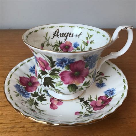 Royal Albert Poppy August Flower Of The Month Series Vintage Teacup