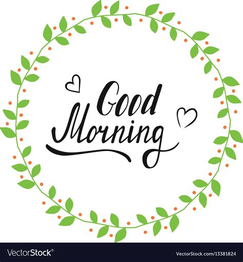 Good Morning Wreath Color Royalty Free Vector Image