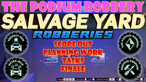 The Podium Robbery Scope Out Planning Work Tasks Finale Salvage