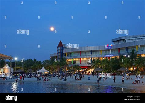 Ancol Beach City At Night Jakarta Indonesia Stock Photo Alamy