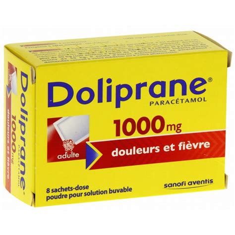 DOLIPRANE Paracetamol Adultes 1000 Mg Boite De 8 Sachets SANOFI Prix