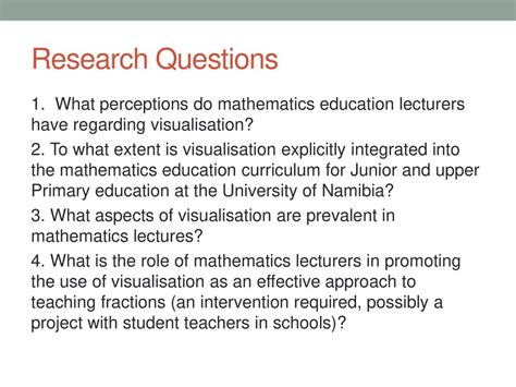 Provisional Title An Investigation Into The Role Of Visualisation In