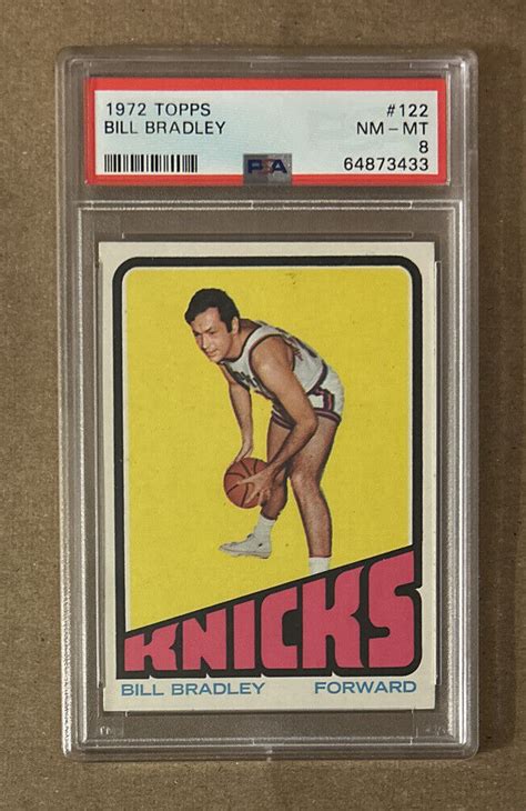 1972 73 Topps Basketball Bill Bradley New York Knicks Card 122 PSA 8