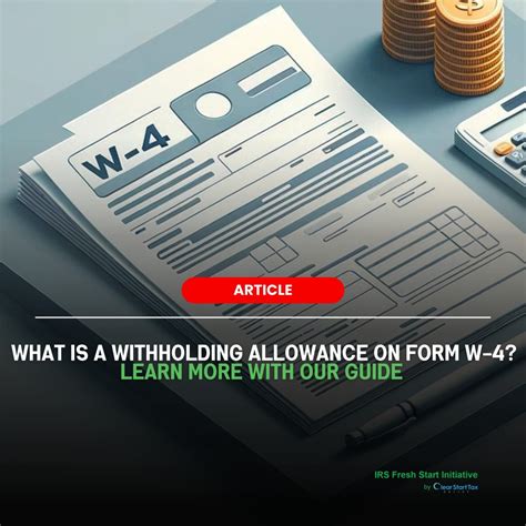 What is Withholding Allowance on Form W-4 | Complete Guide 