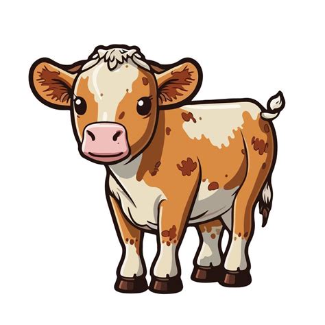 Cute Calf Cartoon Style Vector Art At Vecteezy