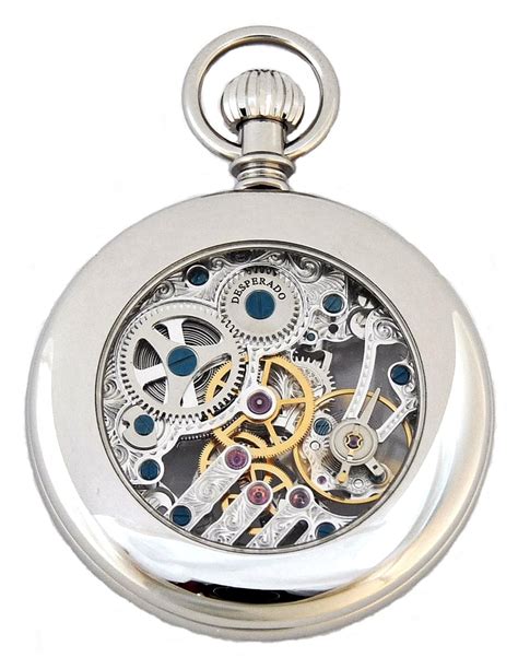 Desperado 566w “golden Gate” Wind Up Pocket Watch High Grade Skeletonized Movement Desperado