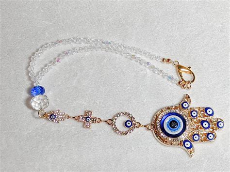 Hamsa Hand Evil Eye Rear View Mirror Car Charm Talisman Amulet