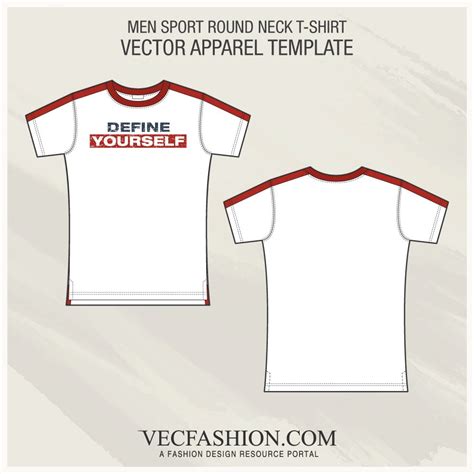 Men Sport Roundneck T Shirt Template Illustrations ~ Creative Market