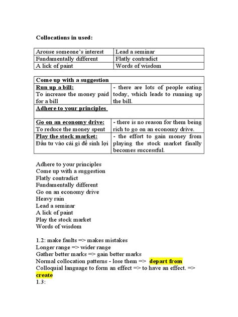 Collocation Patterns Examined Common Collocations And Grammatical