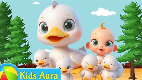 Five Little Ducks | Songs About Ducks for Toddlers | Kids Aura Nursery ...