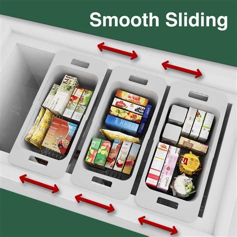 Snapklik Adjustable Chest Freezer Basket Freezer Organizer Bins