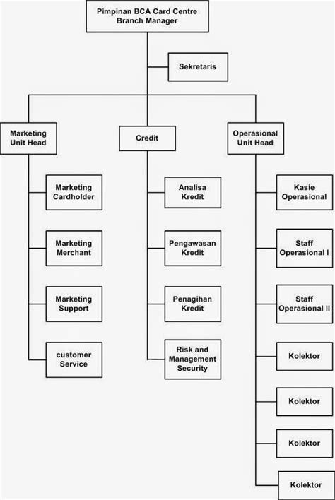 Contoh Struktur Organisasi Bank Bca Card Centre Cabang Surabaya