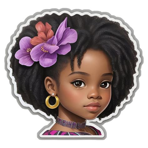 Autocolante Retrato Da Beleza De Uma Mulher Afro Americana Vetor Premium