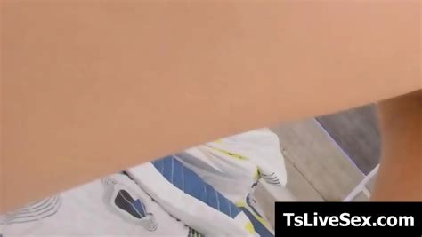 Horny Tranny Is Stripping Naked And Masturbating