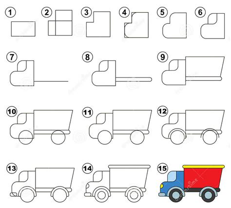 Facile Et Simple Id Es De Dessin Camion Comment Dessiner Camion