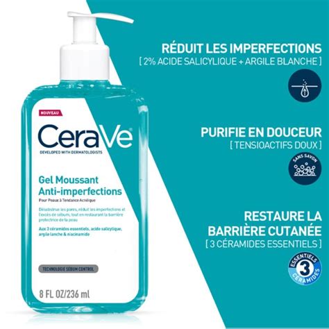 CeraVe Gel Moussant Anti Imperfections Peaux à tendance acnéique