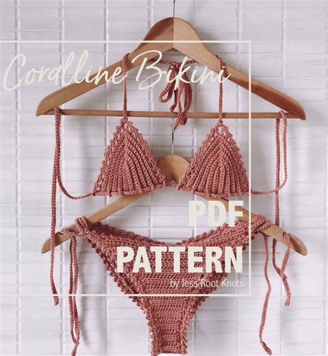 Coral Peach Crotchet Bikini Women S Fashion Swimwear Bikinis And Swimsuits On Carousell