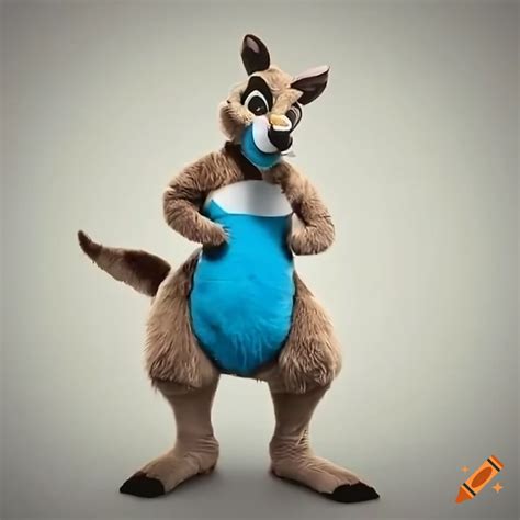 Female Teacher Wearing Full Body Cartoon Kangaroo Mascot Fursuit In