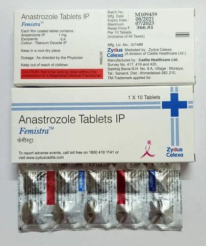 Zydus Celexa Breast Cancer Femistra Anastrozole Tablet 1 Mg At Rs 322