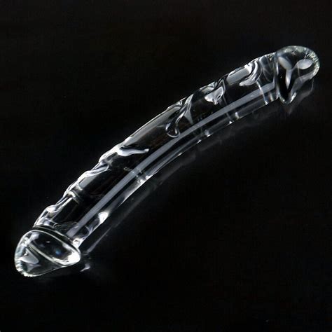 Big Glass Realistic Dildo Double Ended Thruster Butt Anal Plug Adult