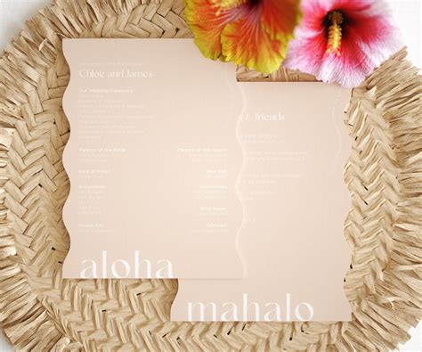 modern wedding ceremony program minimalist wedding program printable